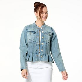 "As Is" C Wonder Pleated Denim Jacket