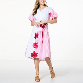 "As Is" C Wonder Poplin Puff Sleeve Midi Dress