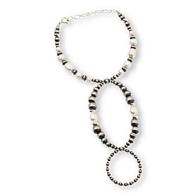 "As Is" Chaco Canyon Freshwater Pearl & Silver Bead Princess Bracelet