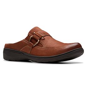 "As Is" Clarks Collection Carleigh Viola Nubuck Leather Casual Mule