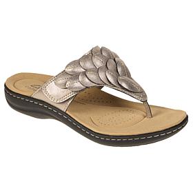 "As Is" Clarks Collection Laurieann Palm Heritage Casual Flat Sandals