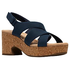 "As Is" Clarks Collection Nerisa Grace Modern Casual Wedge Sandal