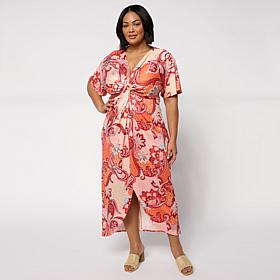 "As Is" Colleen Lopez Front Drape Pullover Dress