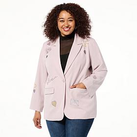 "As Is" Colleen Lopez Heat Set Heart Woven Blazer