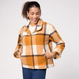 "As Is" Colleen Lopez Plaid Fleece Barn Jacket