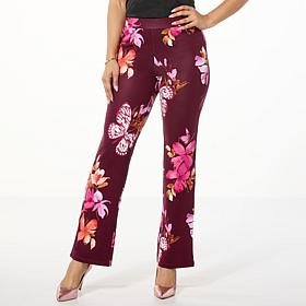 "As Is" Colleen Lopez Printed Ponte Knit Bootcut Pull-On Pant