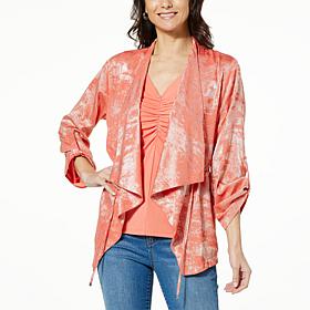 "As Is" Colleen Lopez Woven Cascade Front Jacket