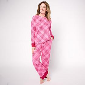 "As Is" Comfort Code Brushed Ultra Knit 2-piece Top and Pant Holida...