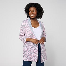 "As Is" Comfort Code Soft & Light Twin Print Cardigan