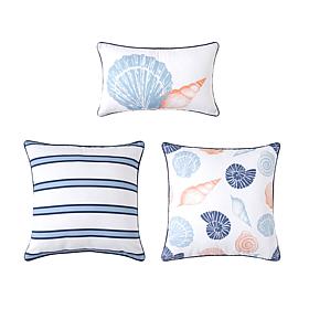 "As Is" Concierge Collection 3-piece Cotton Coastal Printed Pillow ...