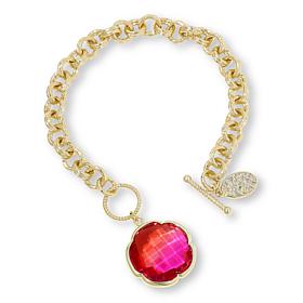 "As Is" Connie C. Carroll Jewelry Annalee Gem Doublet Flwr Drop Brcelt