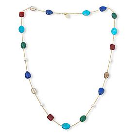 "As Is" Connie C. Carroll Jewelry Eliza 36" Gemstone Station Necklace