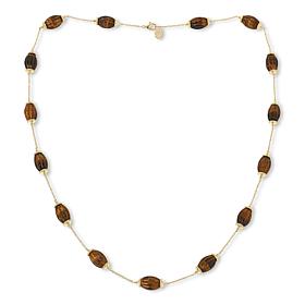 "As Is" Connie C Carroll Jewelry Julia 36" Carved Gem Station Necklace