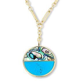 "As Is" Connie Craig Carroll Jwlry Jules Double-Gem Crcle Pndnt Ncklce