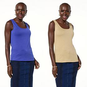 "As Is" DG2 by Diane Gilman 2-pack U-Neck Tank