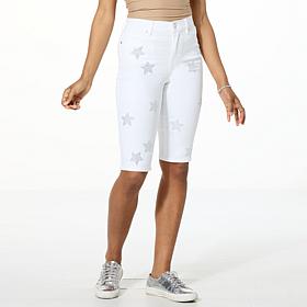 "As Is" DG2 by Diane Gilman Americana Embellished Bermuda Short
