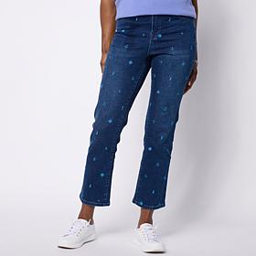 "As Is" DG2 by Diane Gilman Classic Stretch Mini Embroidered Straig...
