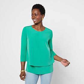 "As Is" DG2 by Diane Gilman Double Layer Mixed Media 3/4-Sleeve Eas...