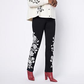 "As Is" DG2 by Diane Gilman Embroidered New Classic Stretch Denim