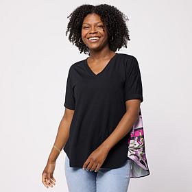 "As Is" DG2 by Diane Gilman Everyday Jersey Contrast Back Printed Tee