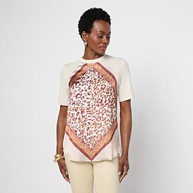 "As Is" DG2 by Diane Gilman Everyday Jersey Print Combo Top