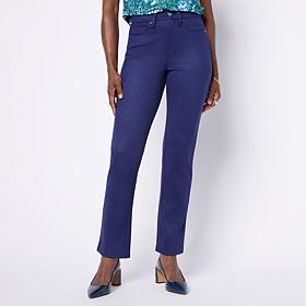 "As Is" DG2 by Diane Gilman Faux Suede 5-Pocket Straight-Leg Pant