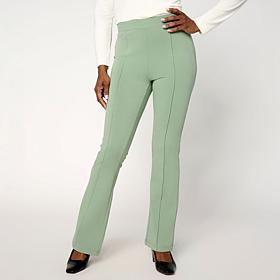 "As Is" DG2 by Diane Gilman Knit Flex Pull-On Pintuck Bootcut Pant