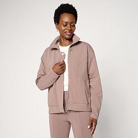 "As Is" DG2 by Diane Gilman Knit Flex Zip-Front Seamed Jacket