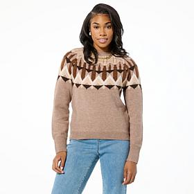 "As Is" DG2 by Diane Gilman Melange Yarn Fair Isle Pullover Sweater