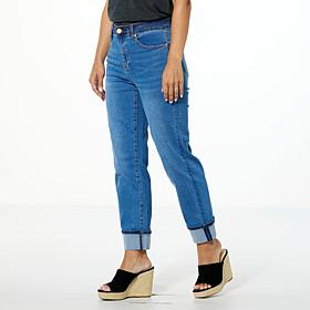 "As Is" DG2 by Diane Gilman New Classic Stretch Denim 2-Tone Straig...
