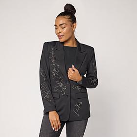 "As Is" DG2 by Diane Gilman Ponte Embellished Blazer