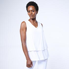 "As Is" DG2 by Diane Gilman Sequin Front Combo Easy Tank