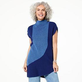 "As Is" DG2 by Diane Gilman SoftEase Curved Hem Mock-Neck Tunic
