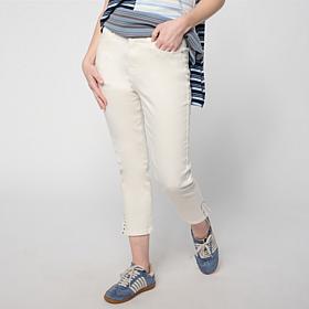 "As Is" Diane Gilman Legacy Stretch Denim Studded Skinny Crop Jean