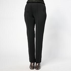 "As Is" Diane Gilman Seamed Slim Straight Leg Ponte Pant