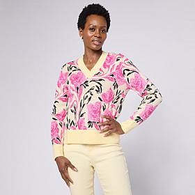 "As Is" Diane Gilman Soft Ease V-Neck Sweater