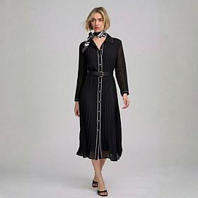 "As Is" Elle Get the Look Contrast Trim Pleated Dress