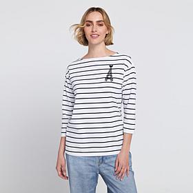 "As Is" Elle Get the Look Striped Graphic Tee