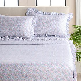 "As Is" Emryn House 300TC 100% Cotton 4-piece Ruffle Sheet Set