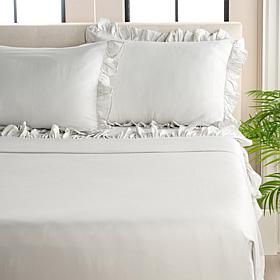 "As Is" Emryn House 300TC 100% Cotton 4-piece Ruffle Sheet Set