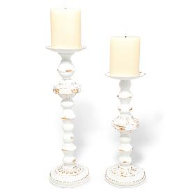 "As Is" Emryn House Set of 2 Metal Candle Holders with LED Candles ...