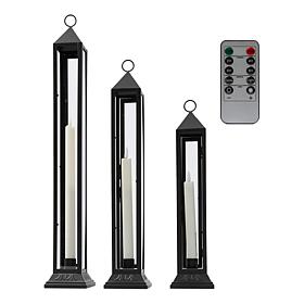 "As Is" Emryn House Set of 3 Tiered LED Taper Lanterns