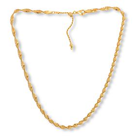 "As Is" Fiorenza Jewelry Twisted Herringbone 16" Chain Necklace