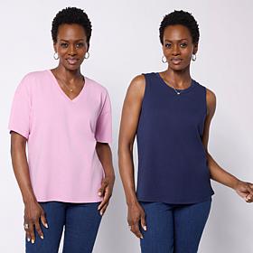 "As Is" G by Giuliana 2-pack Top and Tank Cotton Modal