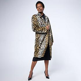 "As Is" G by Giuliana Black Label Faux Fur Tuxedo Coat