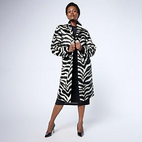 "As Is" G by Giuliana Black Label Faux Fur Tuxedo Coat