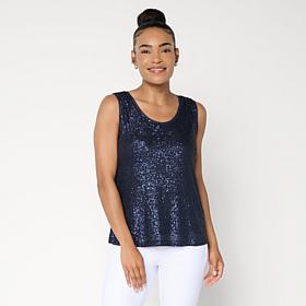 "As Is" G by Giuliana Black Label Sequin Knit Tank