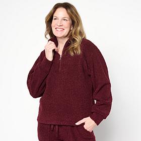 "As Is" G by Giuliana Black Label Teddy Lux Quarter Zip