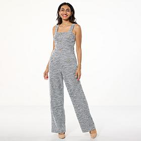 "As Is" G by Giuliana Black Label Textured Knit Jumpsuit