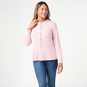 "As Is" G by Giuliana Button Front Sweater Knit Cardi